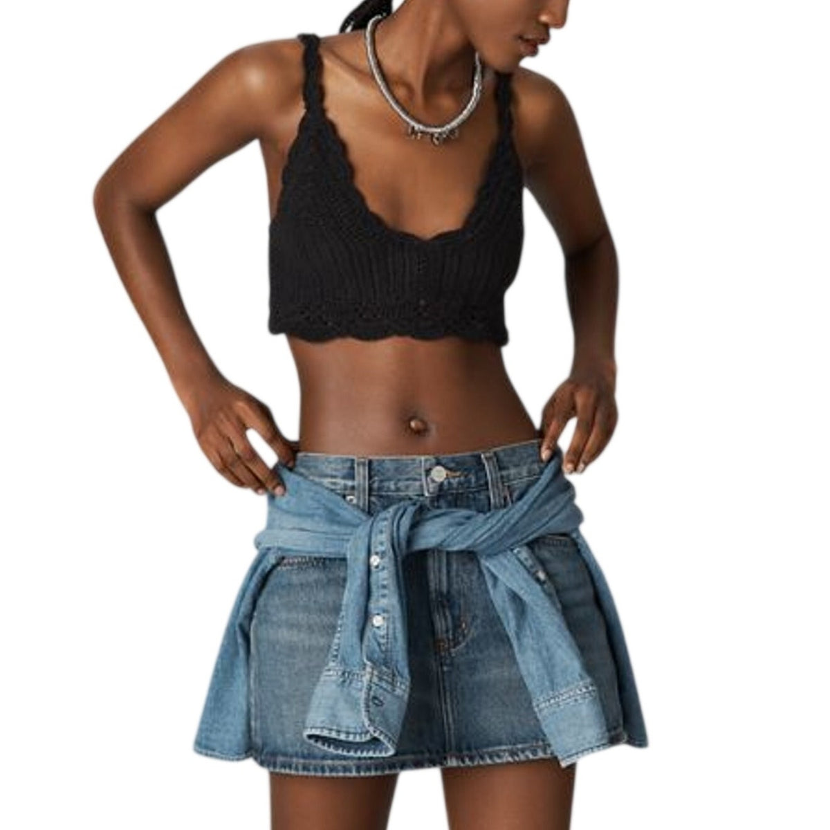 Agolde Classic Blue Alek Denim Mini Skirt Size 24