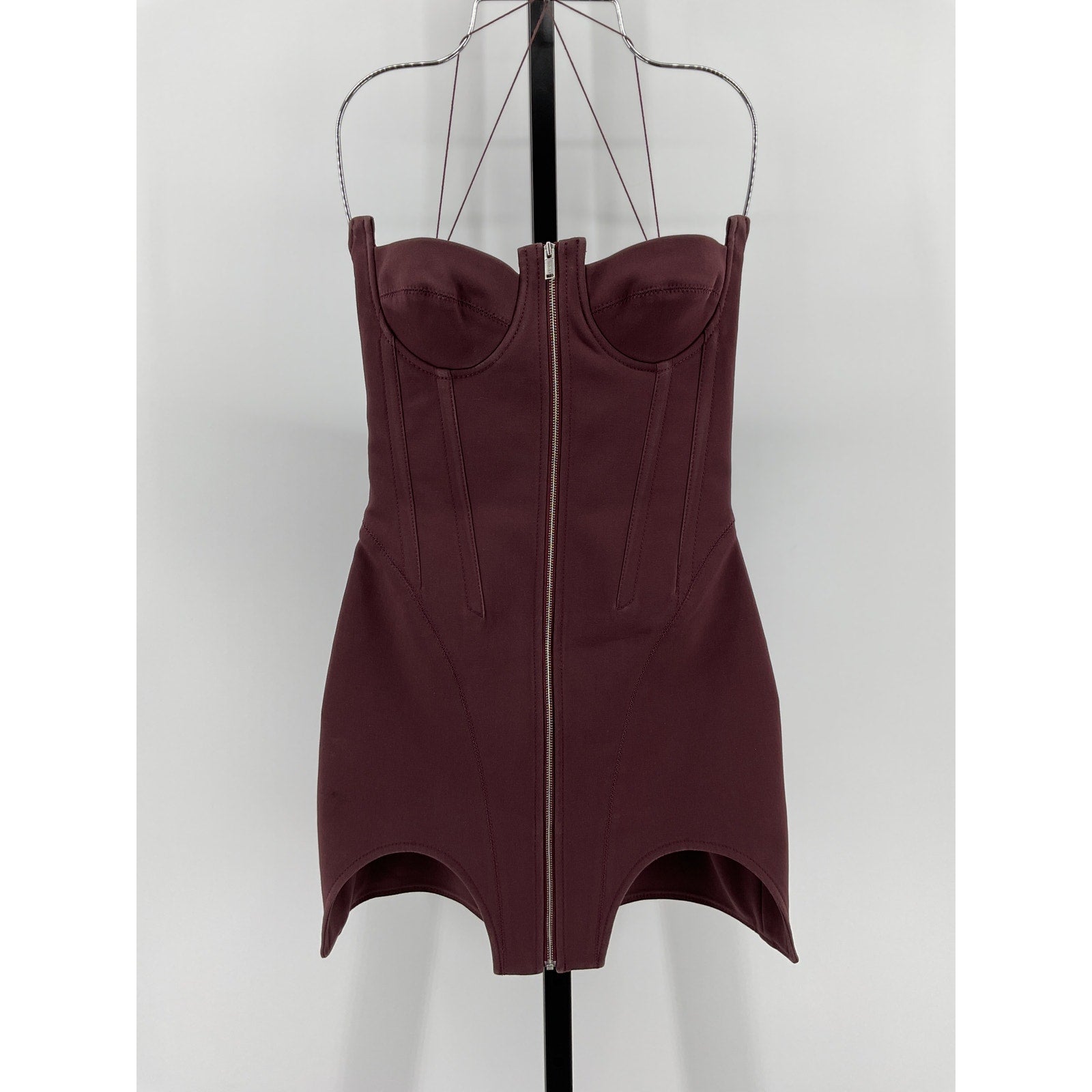 Dion Lee Double Arch Red Cotton Bustier Mini Dress Size 2