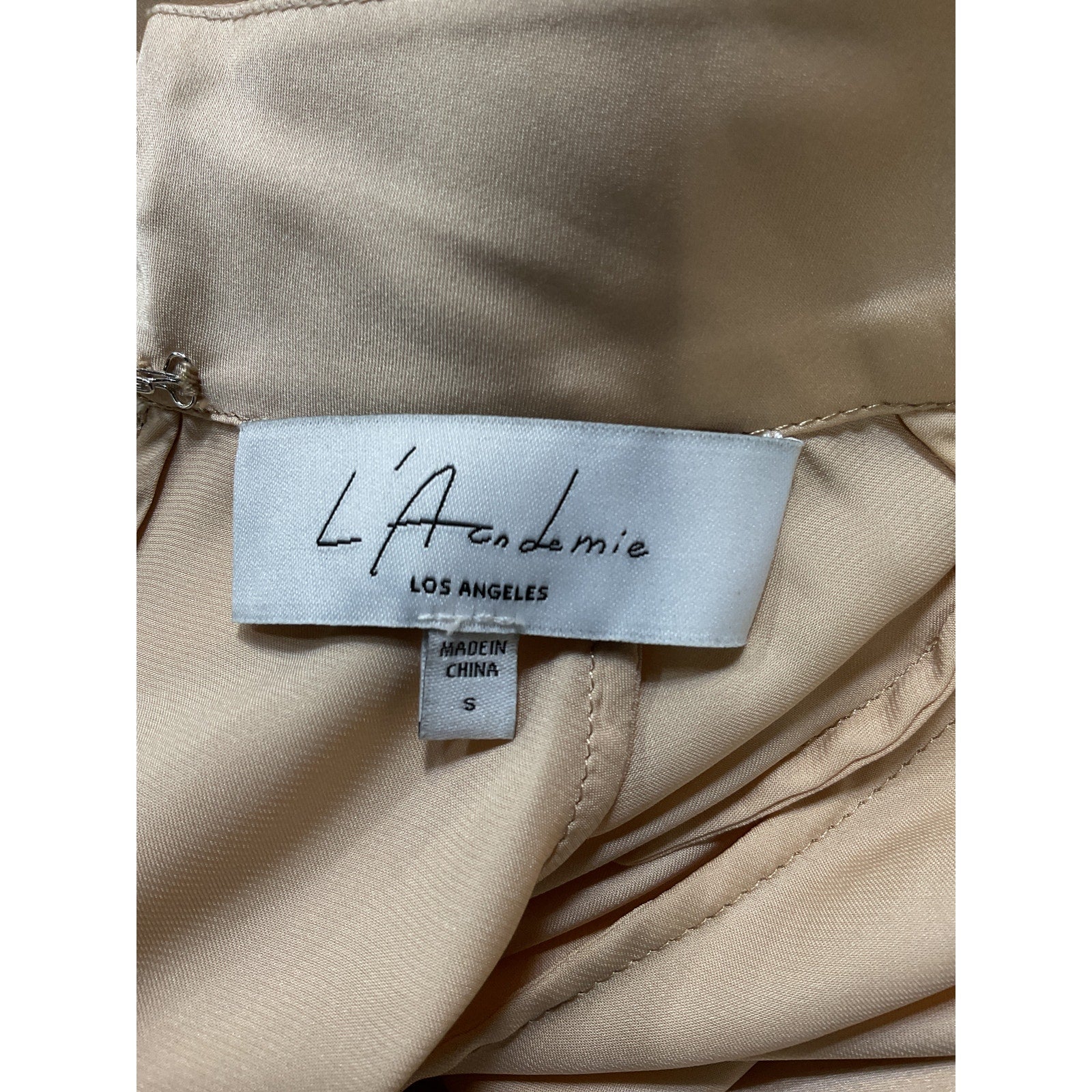 L'Academie 'The Joli' White Satin High Collar Crop Top Size S