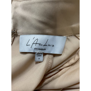 L'Academie 'The Joli' White Satin High Collar Crop Top Size S