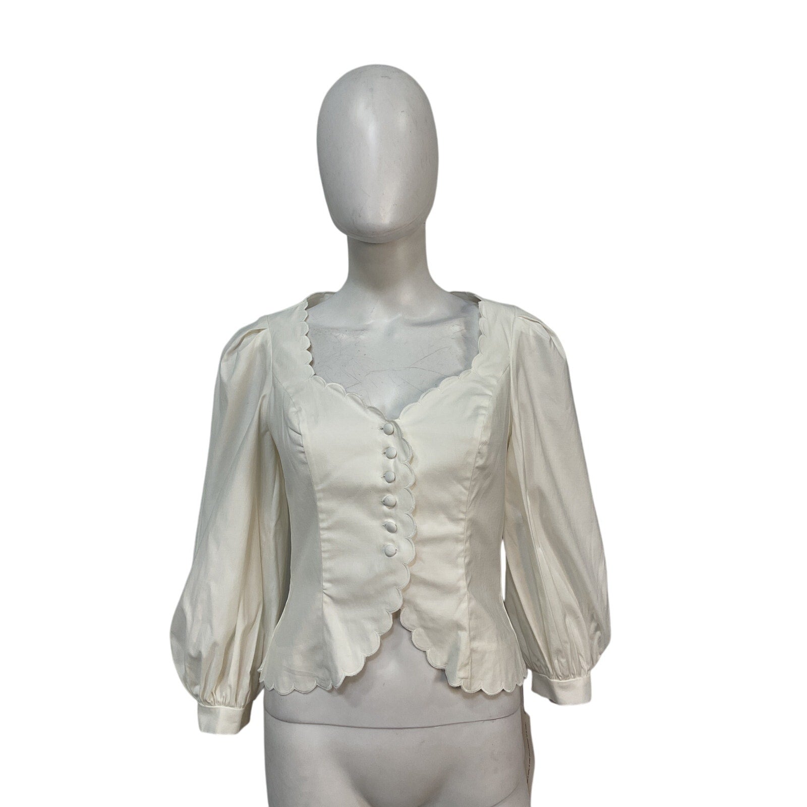 Reformation 'Elianna' White Cotton Top Size 4