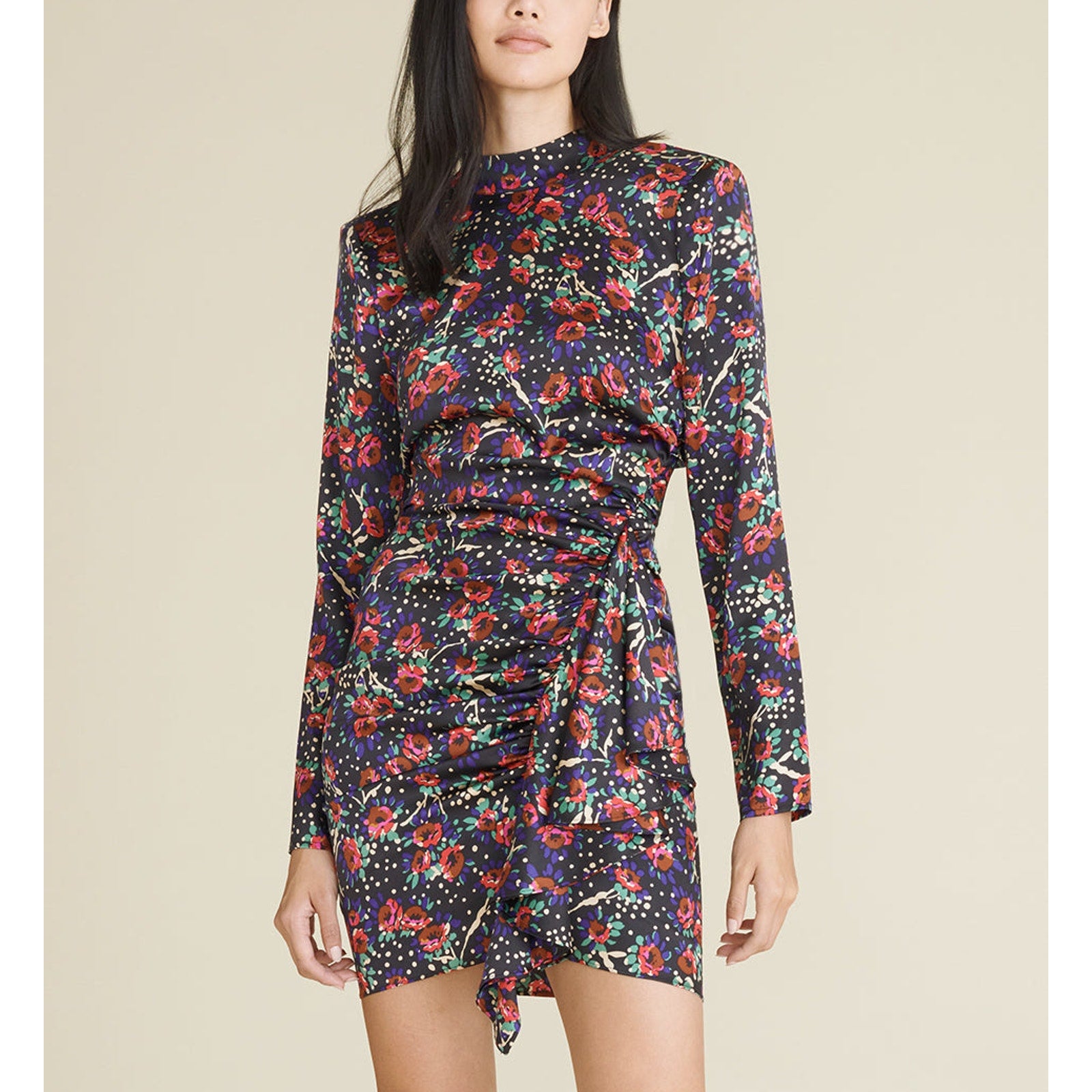 Veronica Beard 'Louella' Black Silk Floral Mini Dress Size 6