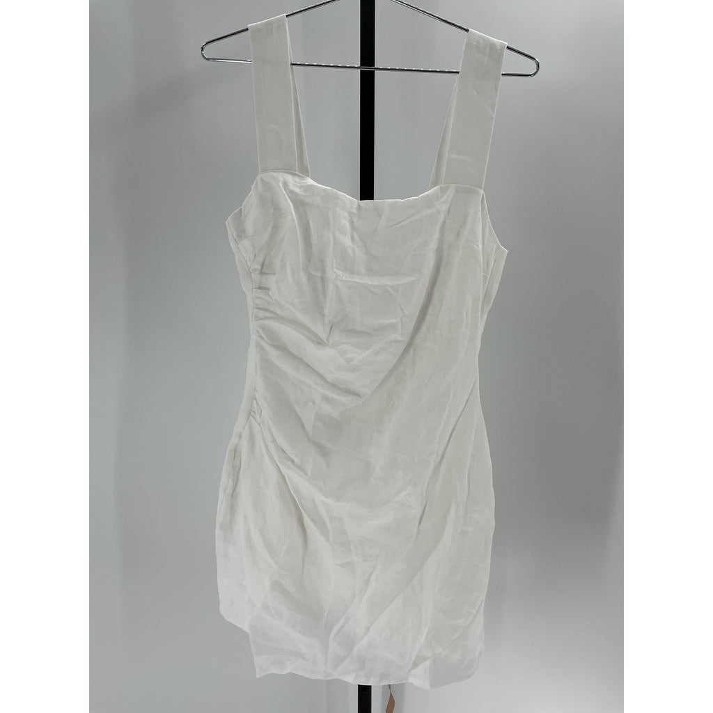 Reformation 'Elana' White Linen Mini Dress Size 6
