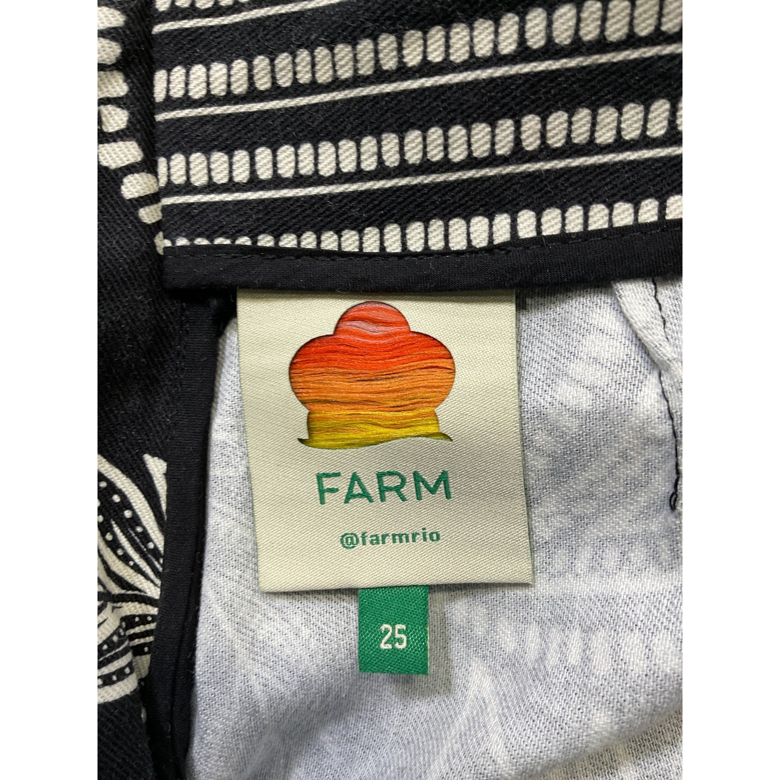 Farm Rio 'Paisley' Black Bloom Cotton Mini Skirt Size 25