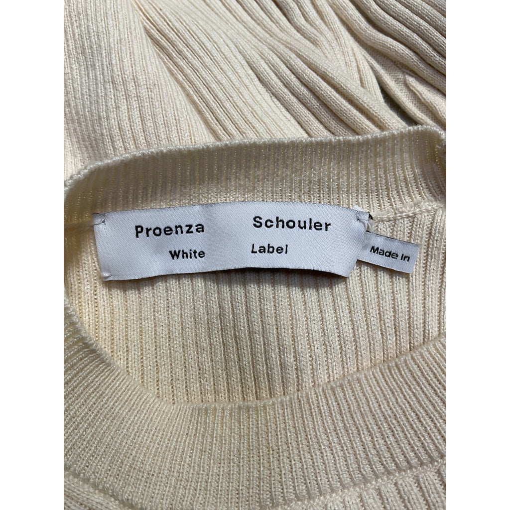 Proenza Schouler Cashmere Cream Cotton Button Sleeve Sweater Size XS