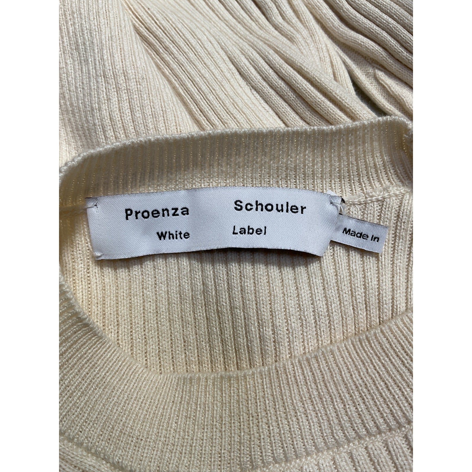 Proenza Schouler Cashmere Cream Cotton Button Sleeve Sweater Size XS