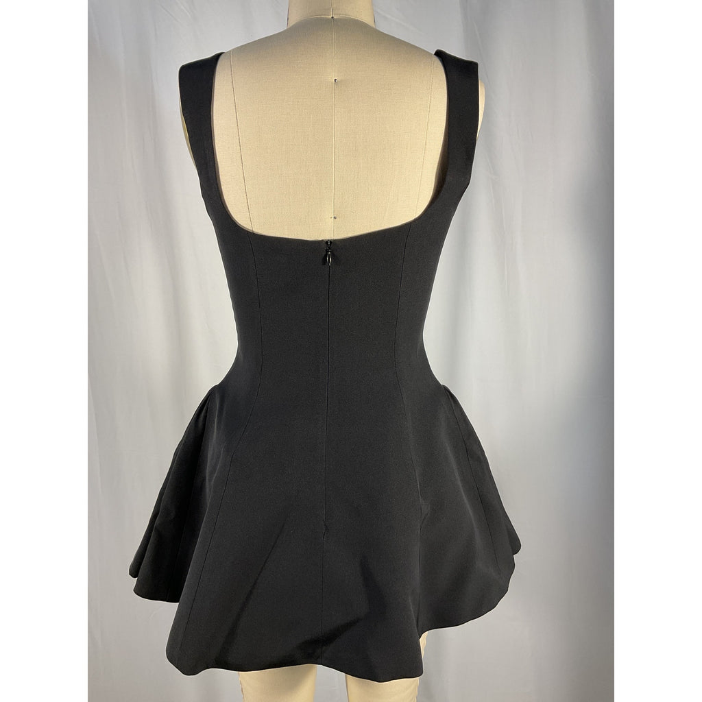 Mirror Palais 'The Ingenue' Black Silk Satin Mini Dress Size S