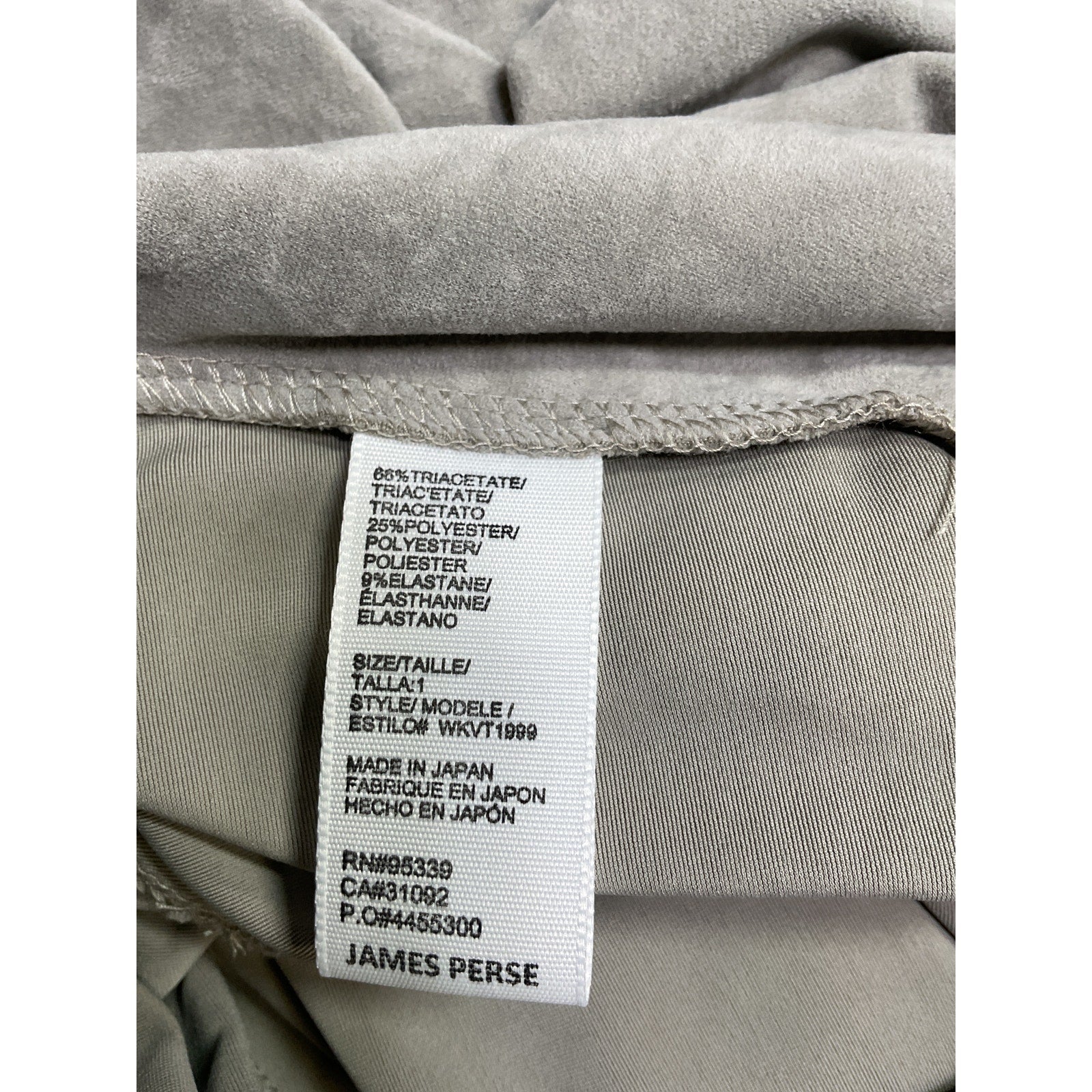 James Perse 'Velvet' Grey Triacetate Flare Legging Size 1