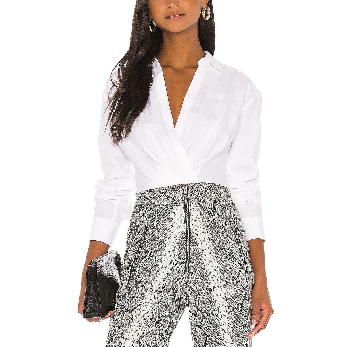 Marissa Webb Relaxed White Maxwell Linen Blouse Size M
