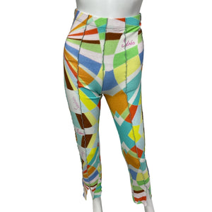 Siedrés Vibrant Multicolor Kaleidoscope-Print Jersey Slim-Leg Pants Size XS