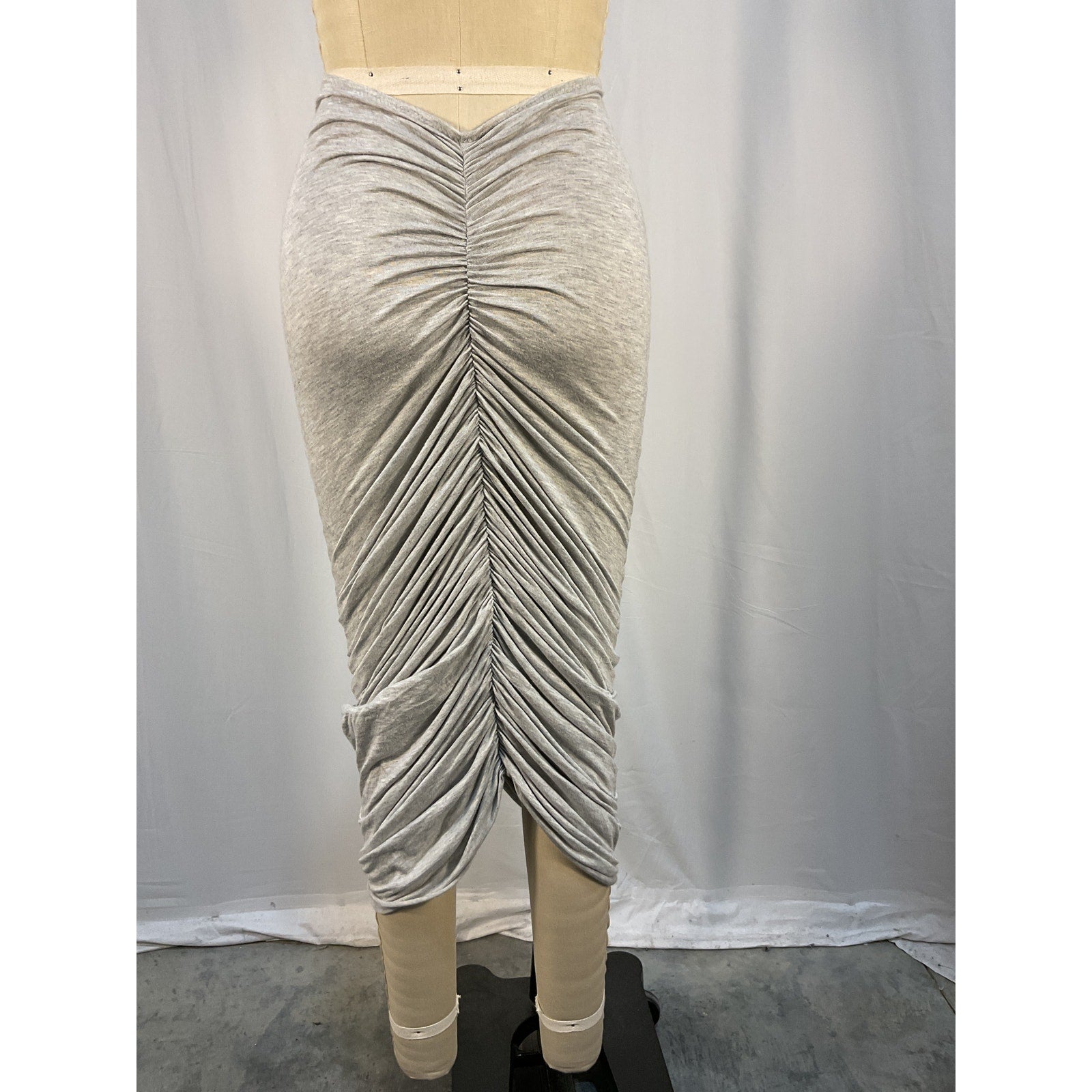 Norma Kamali 'Shirred' Gray Skirt Size XS
