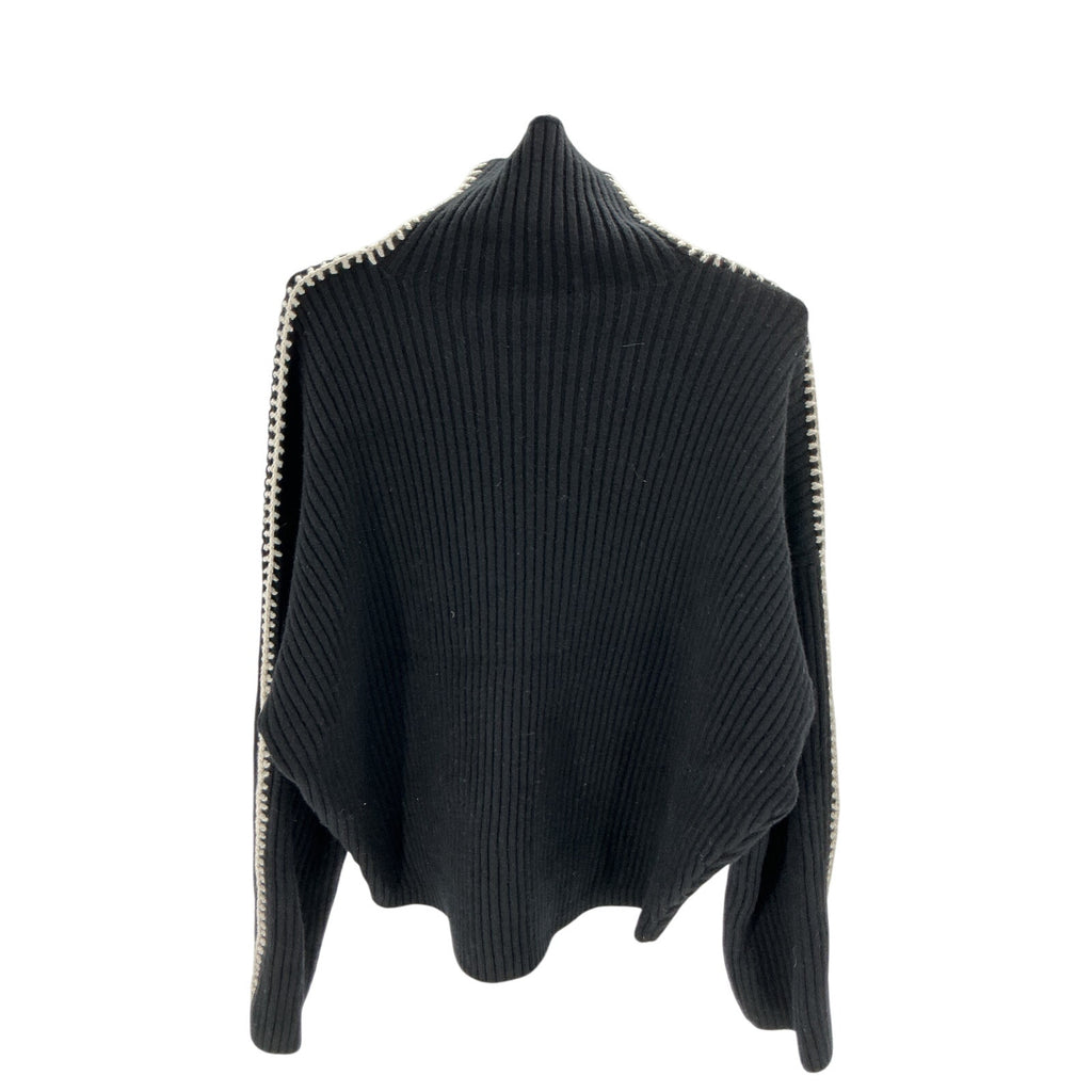 Rag & Bone 'Ingrid' Black Wool Rib Turtleneck Sweater Size S