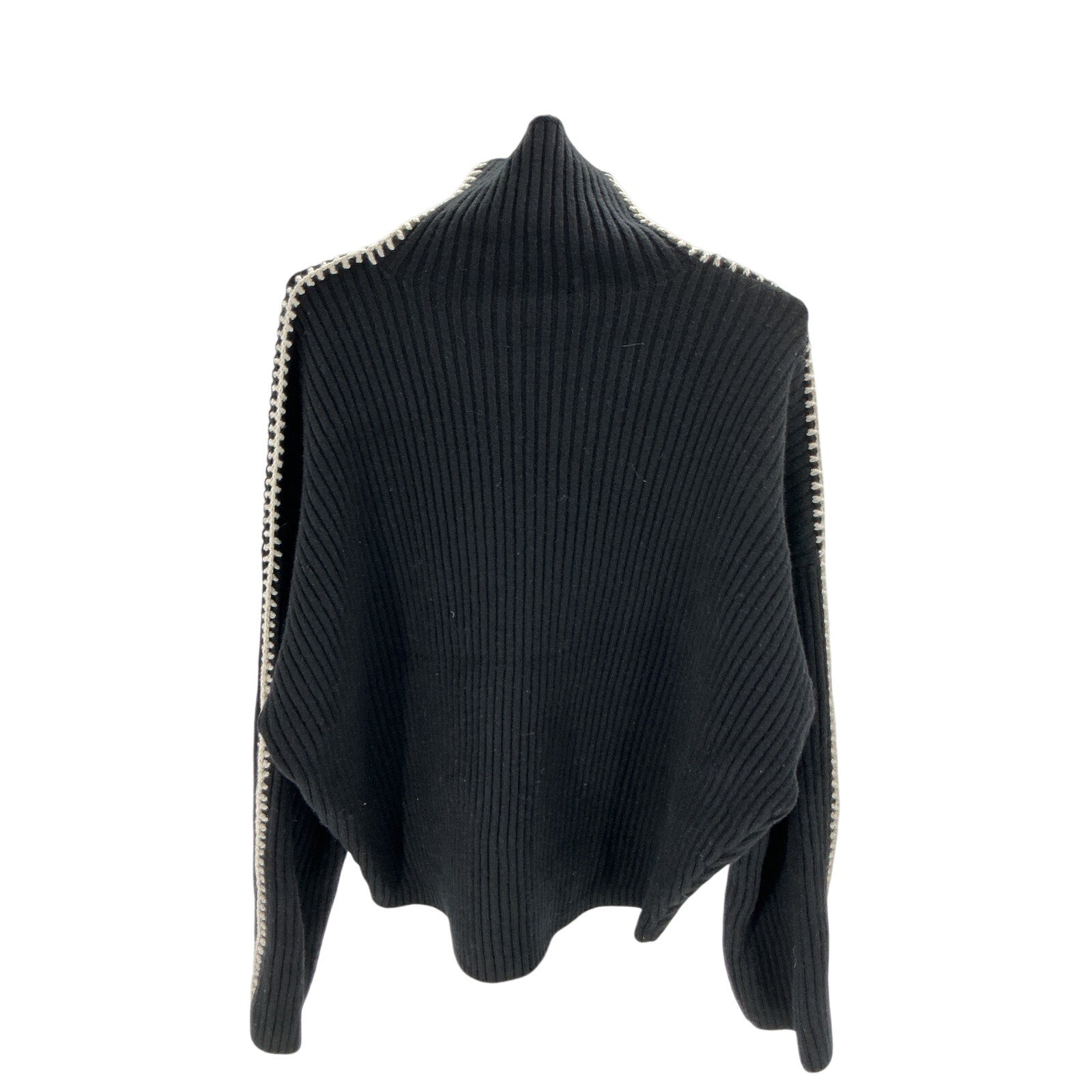 Rag & Bone 'Ingrid' Black Wool Rib Turtleneck Sweater Size S