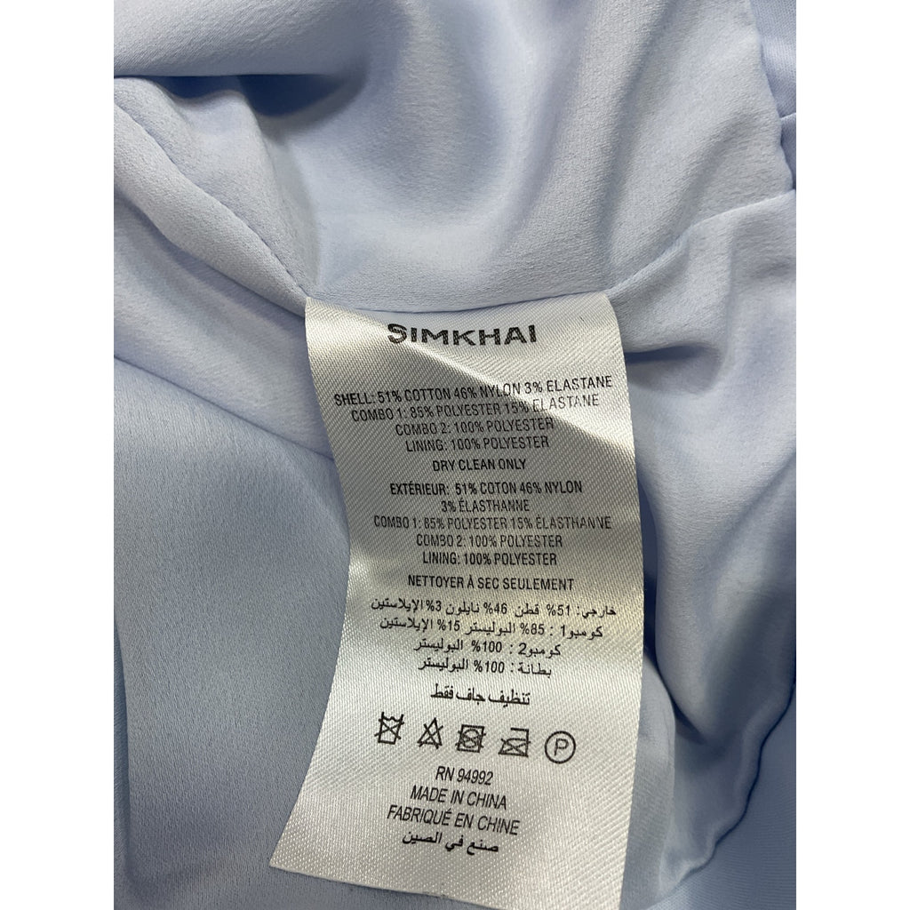 Simkhai 'Arta' Blue Cotton Strapless Mini Dress Size 2