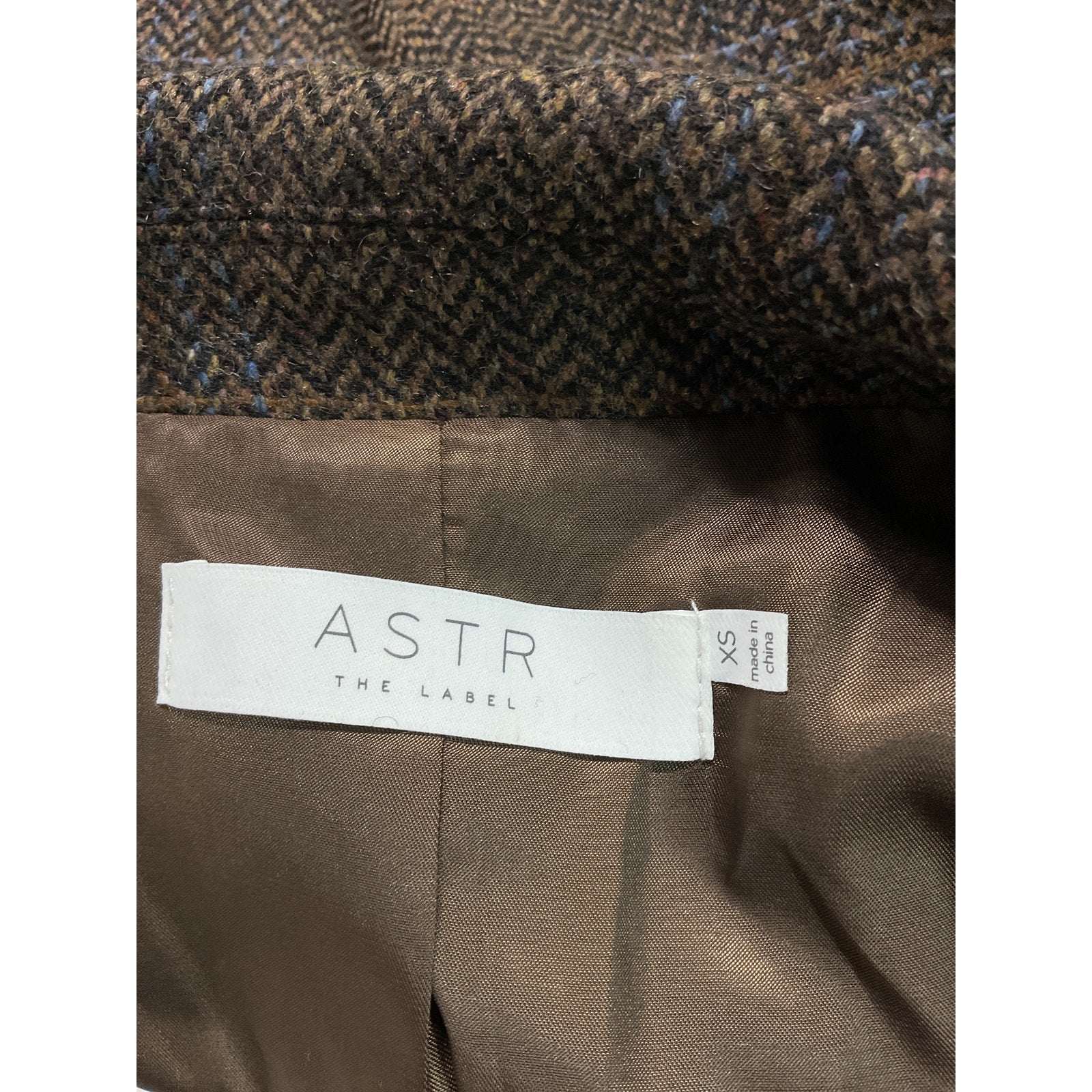 Astr The Label 'Siarah' Brown Cropped Twill Jacket Size XS