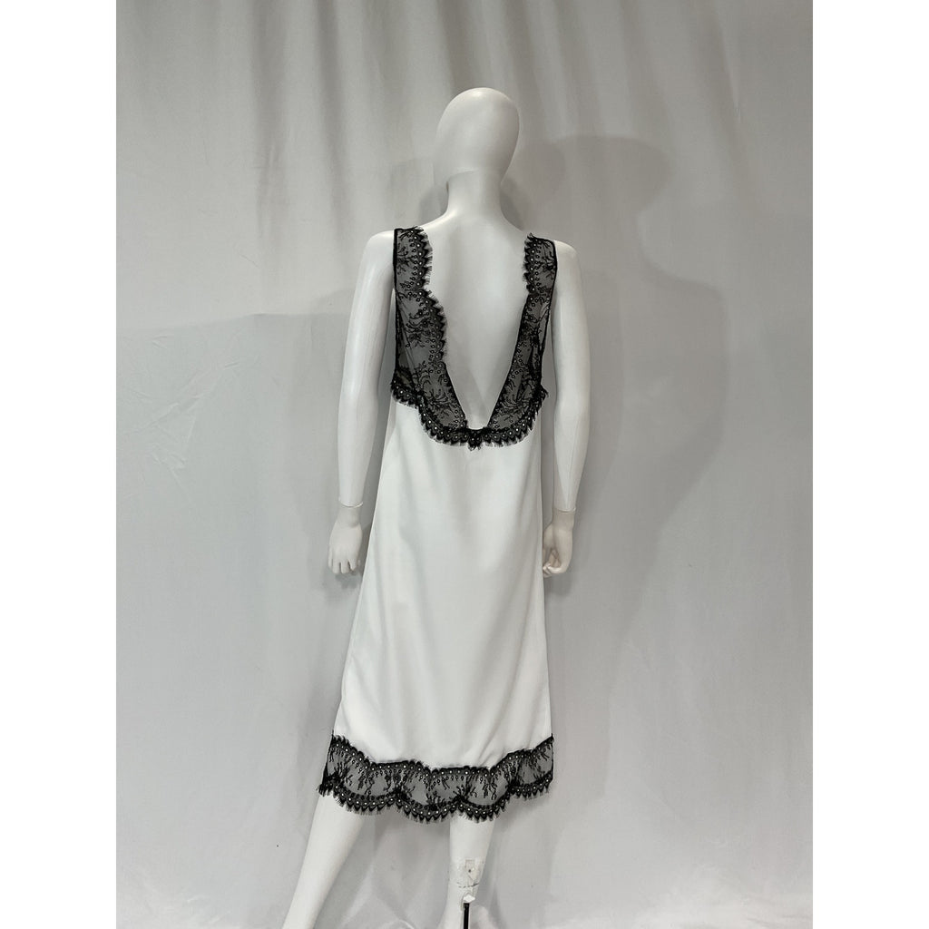 Dodo Bar Or Easy White Lace-Trimmed Twill Midi Dress Size XXS