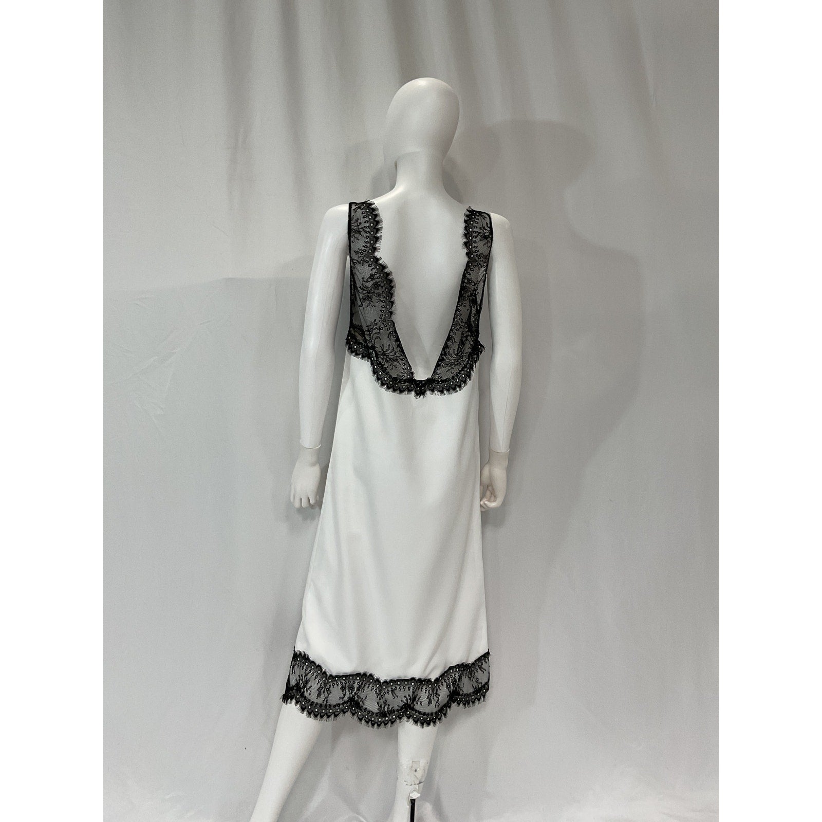 Dodo Bar Or Easy White Lace-Trimmed Twill Midi Dress Size XXS