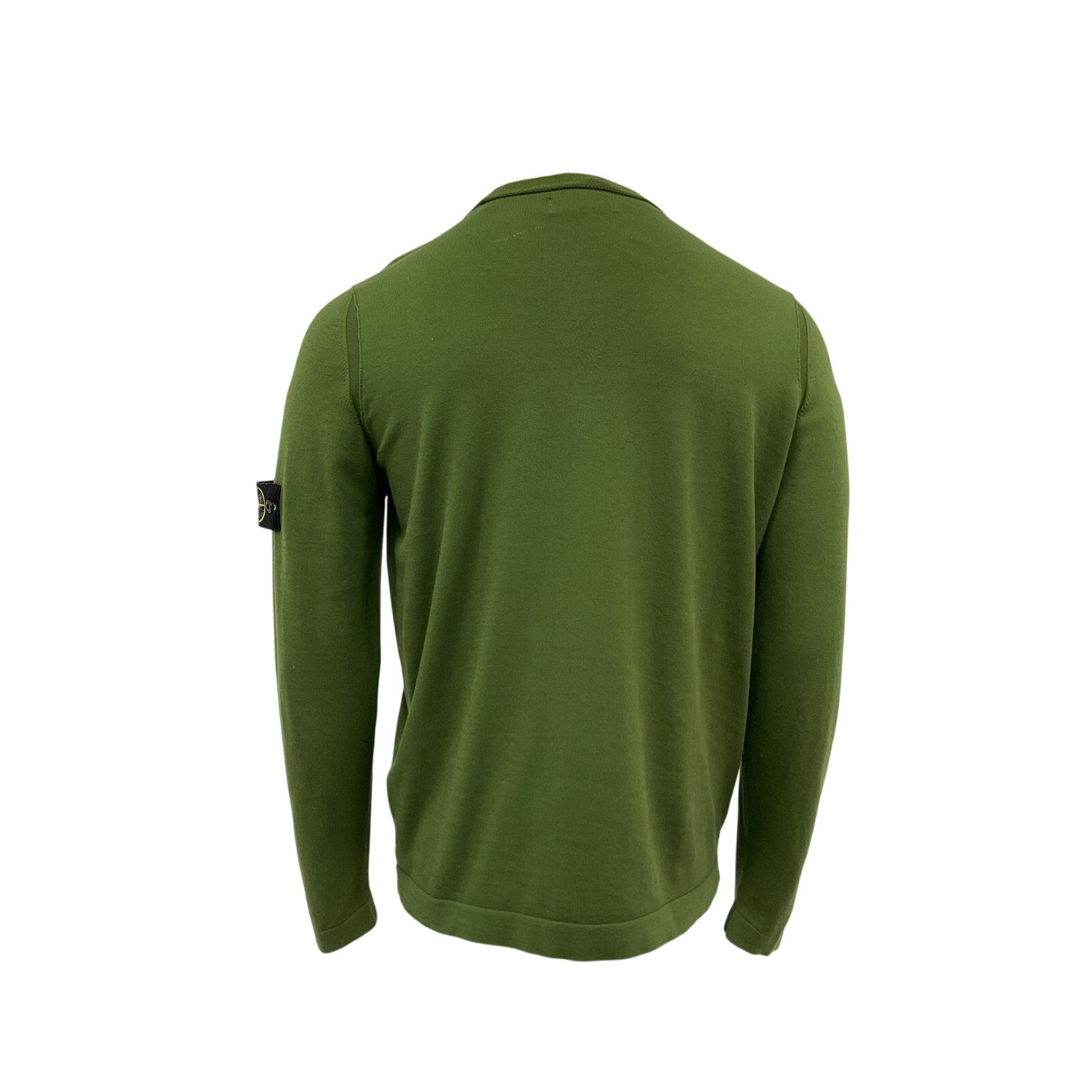 Stone Island Logo-Appliqu�d Green Cotton Sweater Size XL