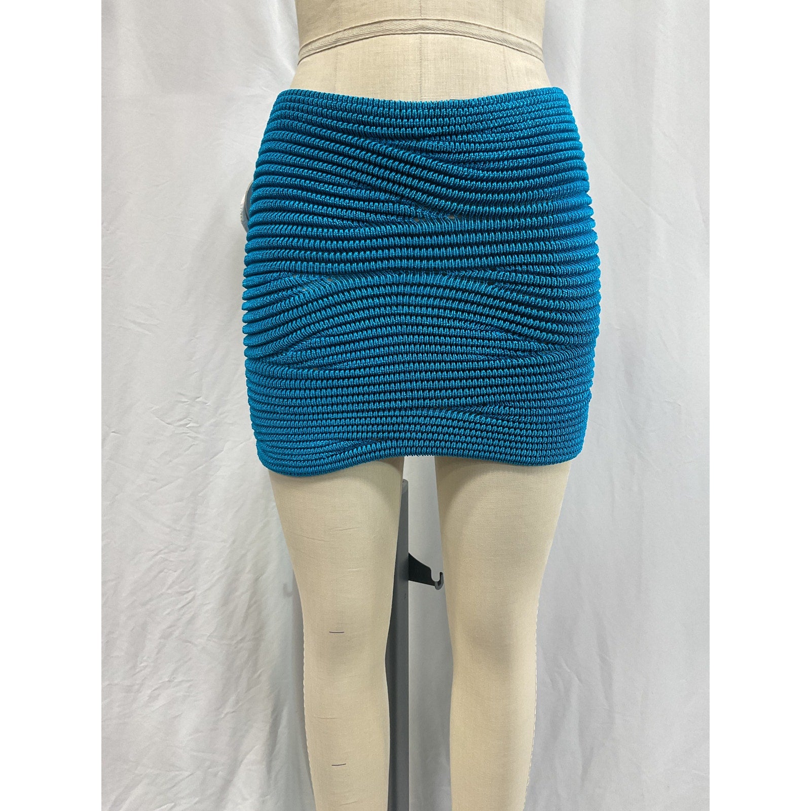 Isa Boulder 'Bodywave' Blue Mini Skirt Size XS - NWT