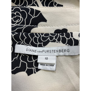 Diane von Furstenberg White Silk Knee-Length Dress Size 10