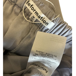 Reformation Satin Gray Ethan Cargo Pants Size M