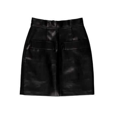 Aleksandre Akhalkatsishvili Sleek Black Vegan Leather Mini Skirt Size XS