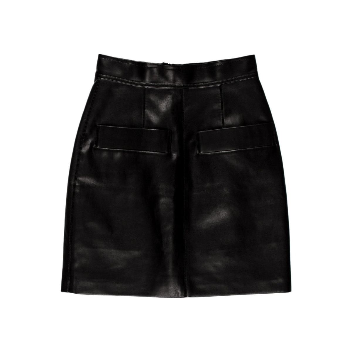 Aleksandre Akhalkatsishvili Sleek Black Vegan Leather Mini Skirt Size XS