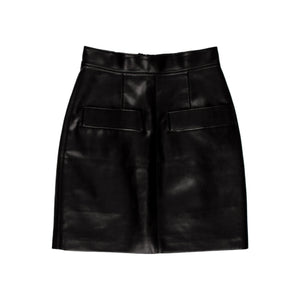 Aleksandre Akhalkatsishvili Sleek Black Vegan Leather Mini Skirt Size XS