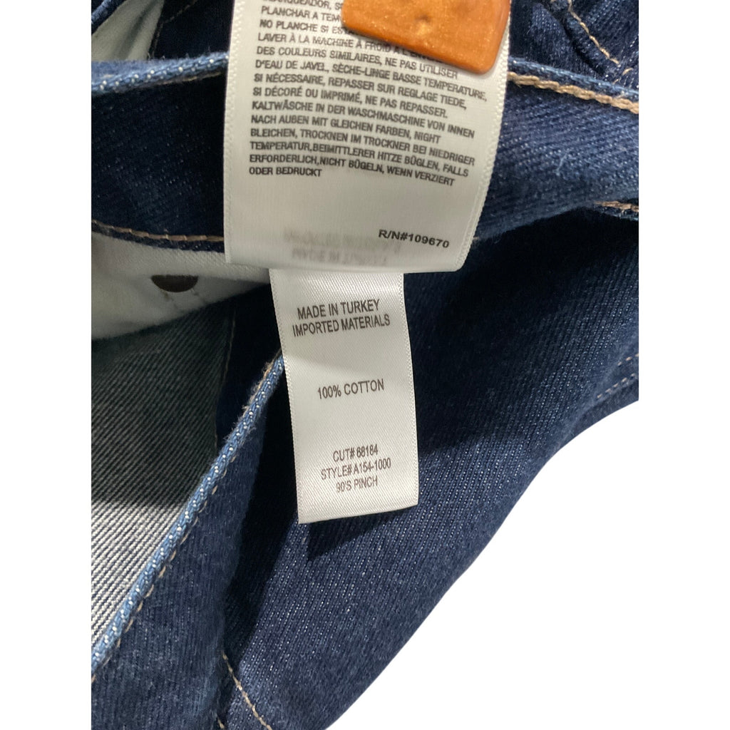 Agolde '90'S' Blue Cotton Pinch Waist High Rise Straight Jean Size 29