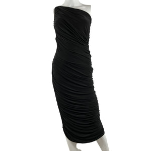 Norma Kamali Ruched Black Diana Gown Dress Size M