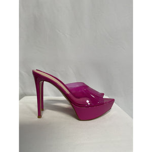 Gianvito Rossi 'Betty' Pink Pvc Platform Stiletto Heel Sandals Size 8 - NWT