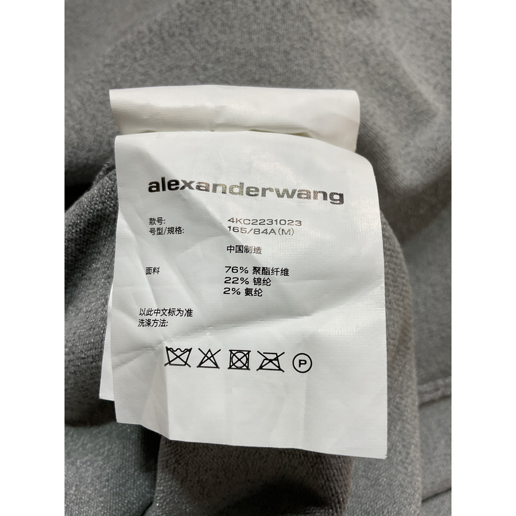 Alexander Wang Grey Short Sleeve Mini Dress W/ Printed Logo Size M