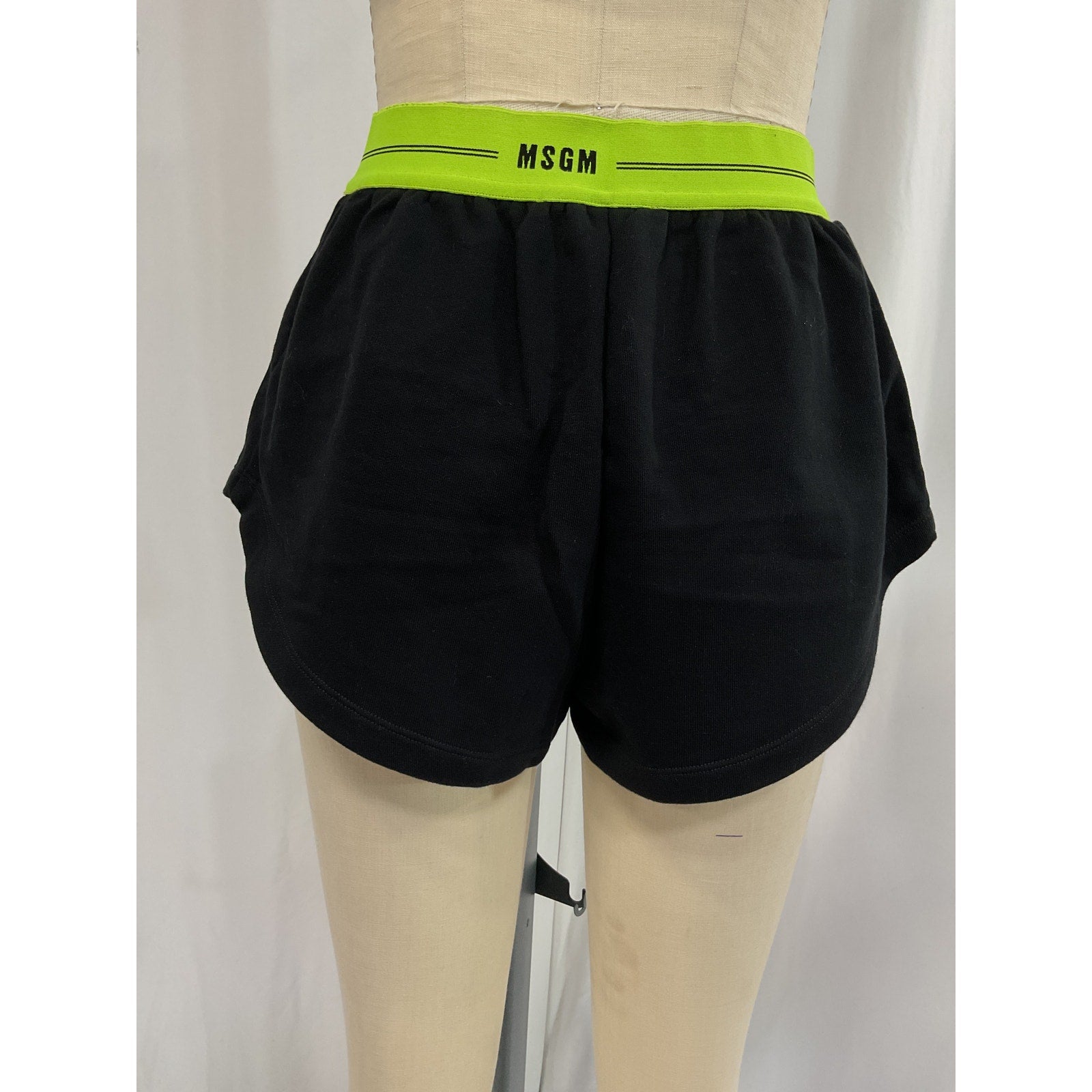 Msgm 'Logo Band' Black French Terrycloth Short Size M