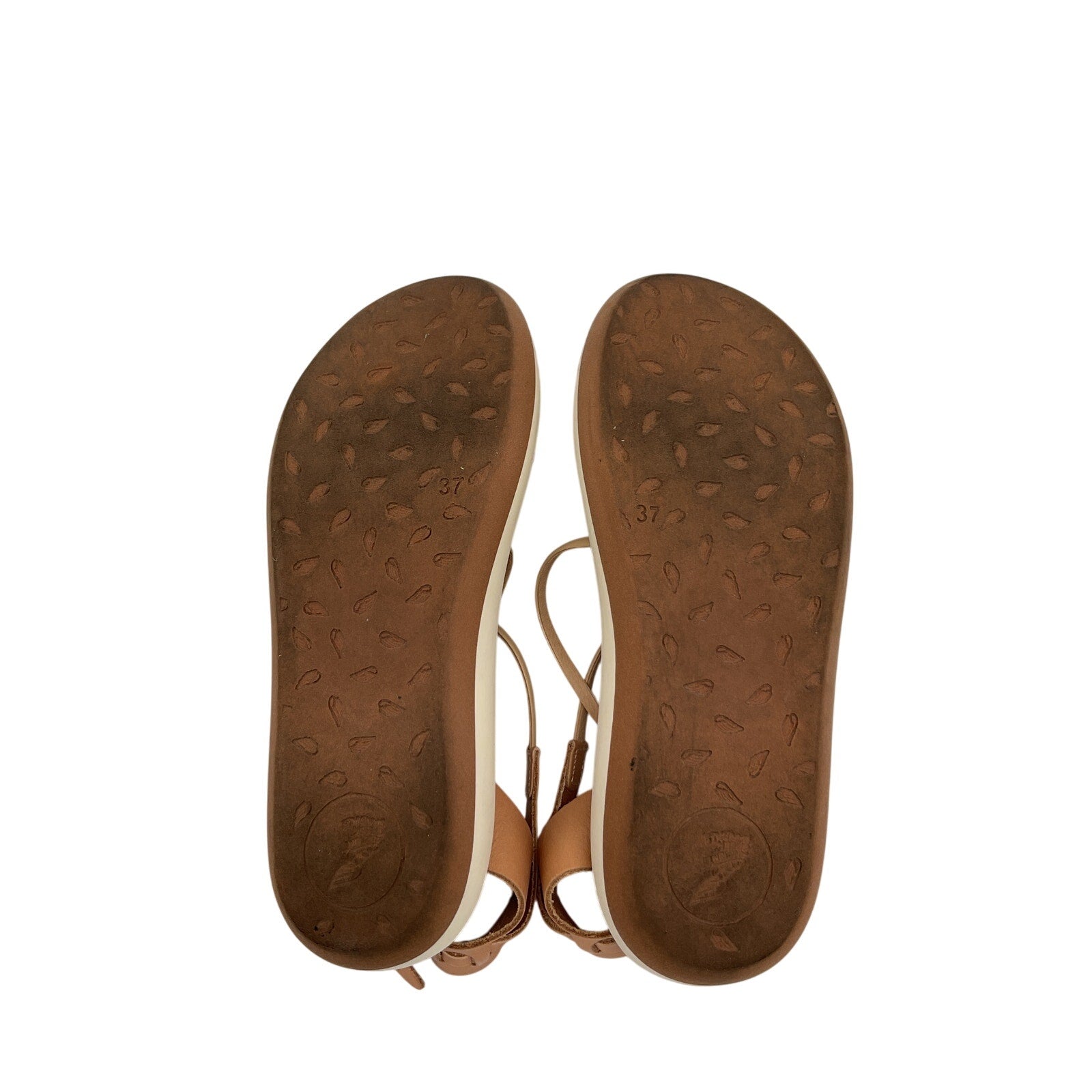 Ancient Greek Sandals Brown Rubber Anastasia Leather Sandals Size 7