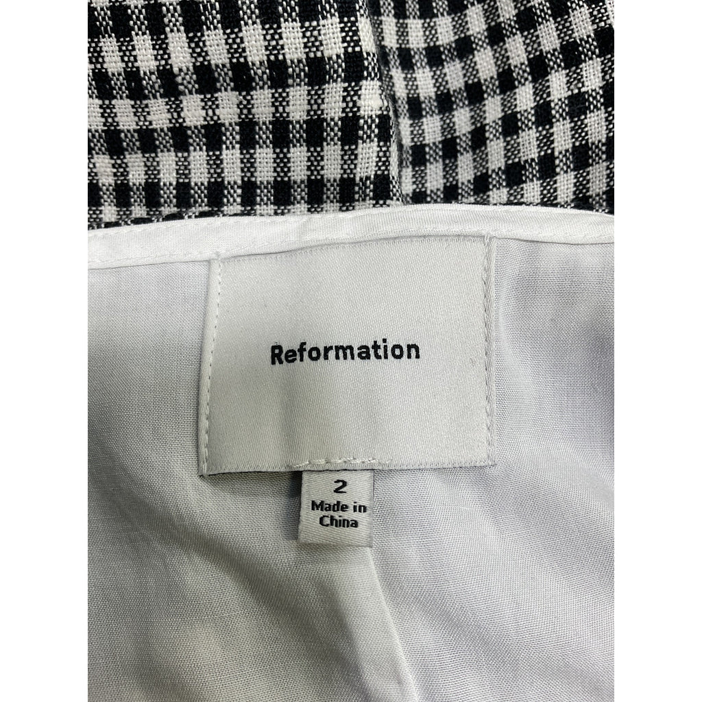 Reformation 'Rory' Black Linen Skirt Size 2