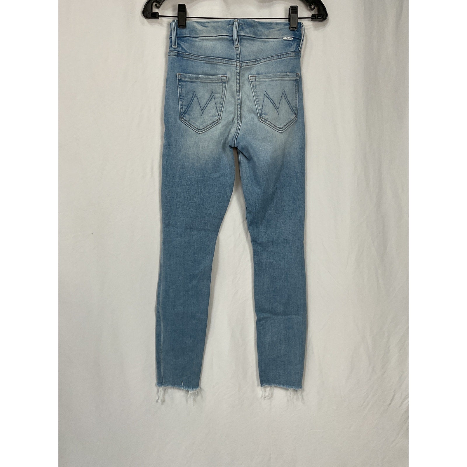 Mother High Waisted Blue Cotton Looker Ankle Fray Size 23