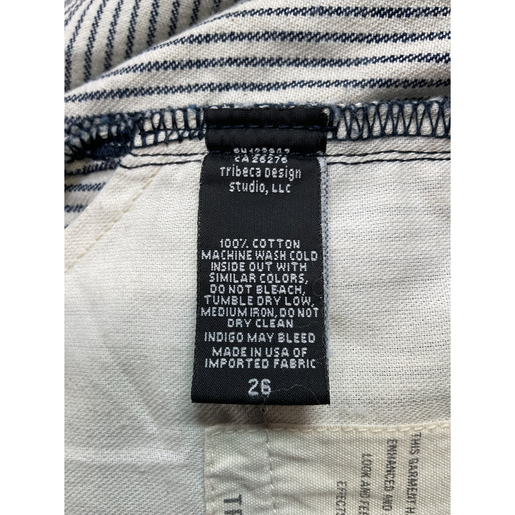Nili Lotan 'Mitchell' Blue Cotton Rigid Low-Rise Wide-Leg Denim Jean Size 26