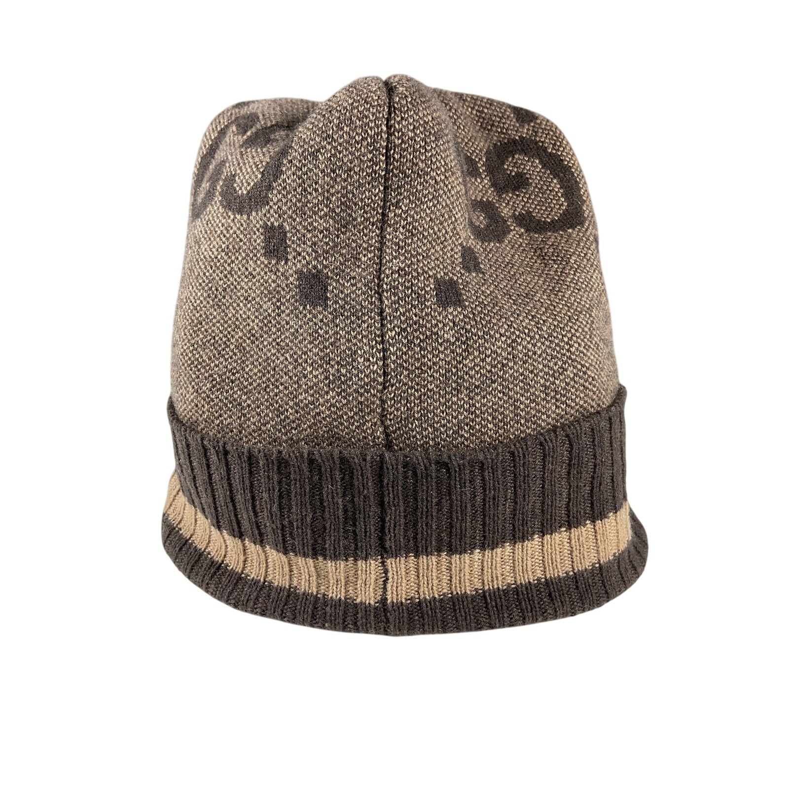 Gucci 'Gg' Brown Cashmere Hat Size M