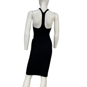 Dion Lee Ribbed Black Lustrate Fork Dress Size XS