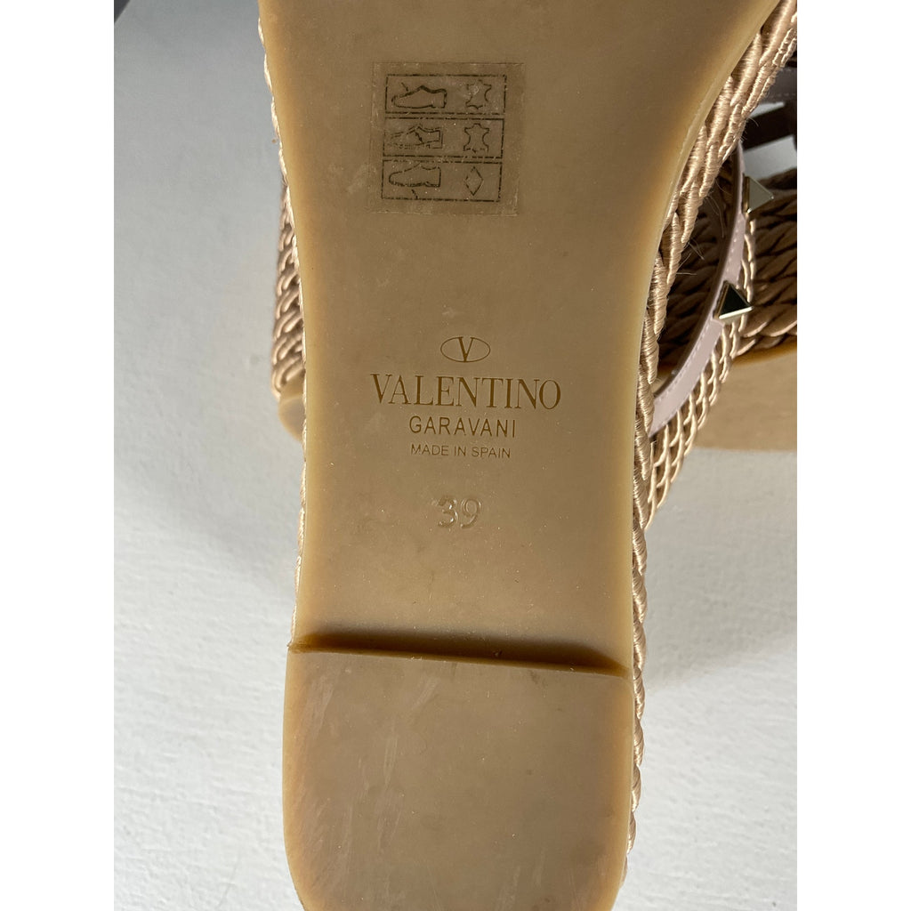 Valentino 'Rockstud' Purple Torchon Espadrille Wedge Sandal Size 9 US / 39 EU