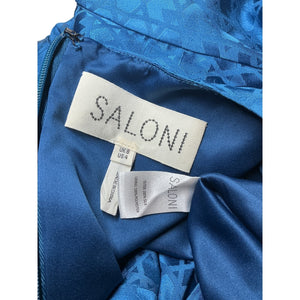 Saloni Textured Monarch Blue Debbie Dress Size 4