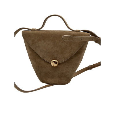 Flattered 'Evelina' Cream Suede Bag