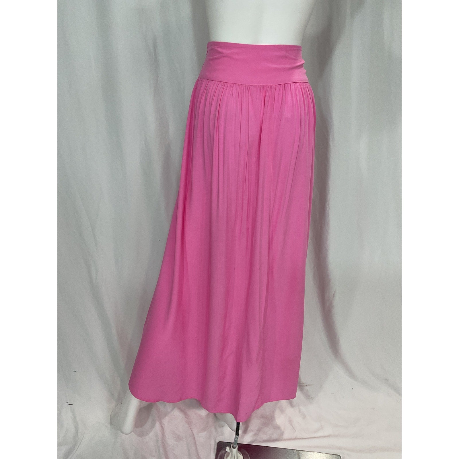 Melissa Odabash 'Elsa' Pink Wrap-Effect Voile Maxi Skirt Size S