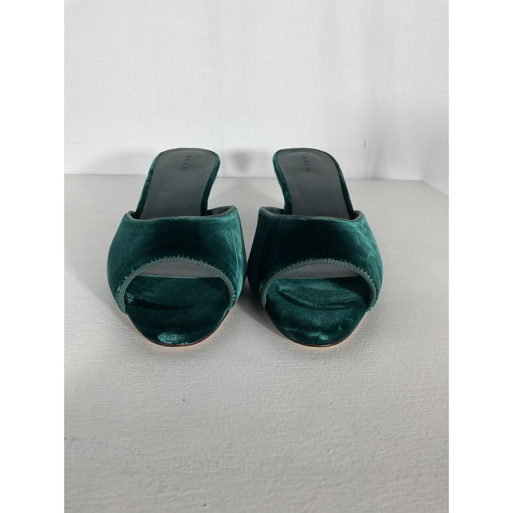 D�en 'Callie' Green Velvet Mule Size 40