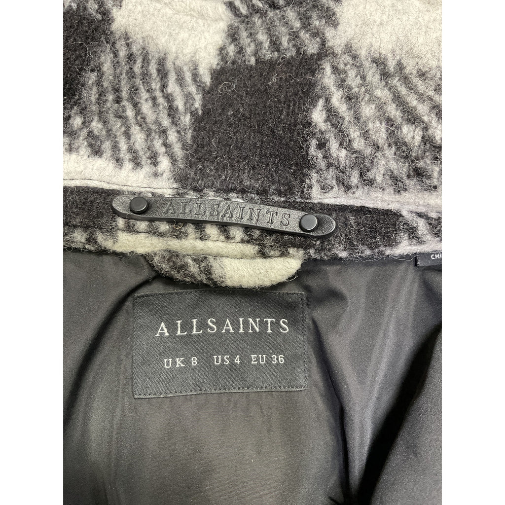 Allsaints 'Fenix' Black Wool Check Jacket Size 4