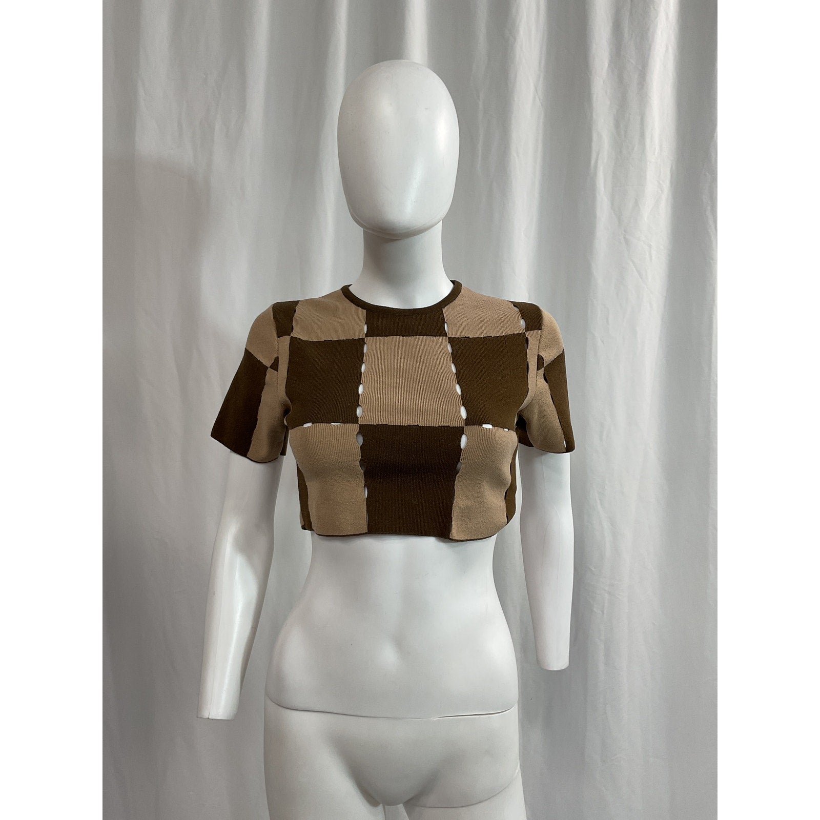 Jacquemus 'Le Maille Gelato' Brown Ponte Cut Out Top Size 36