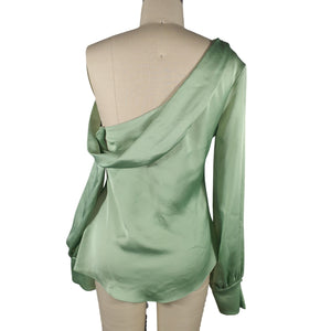 Simkhai Asymmetric Green Alice One Shoulder Blouse Size XS NWT
