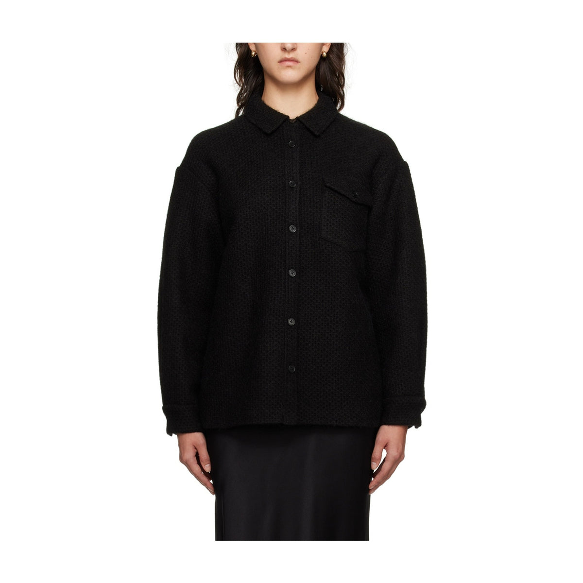 Anine Bing 'Sloan' Black Acrylic Jacket Size XS