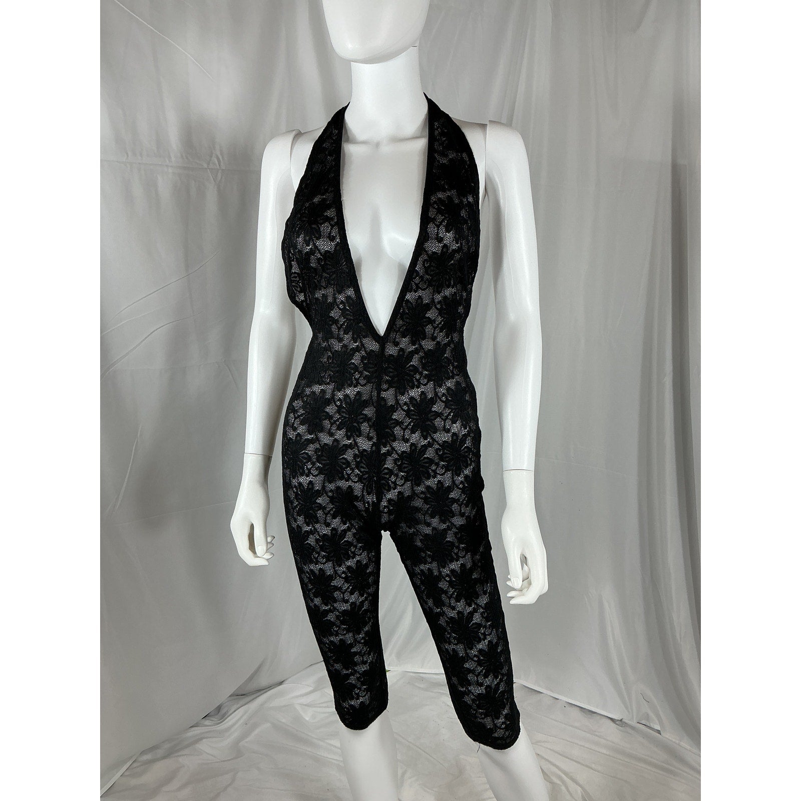 Miaou 'Aissa' Black Nylon Catsuit Size S