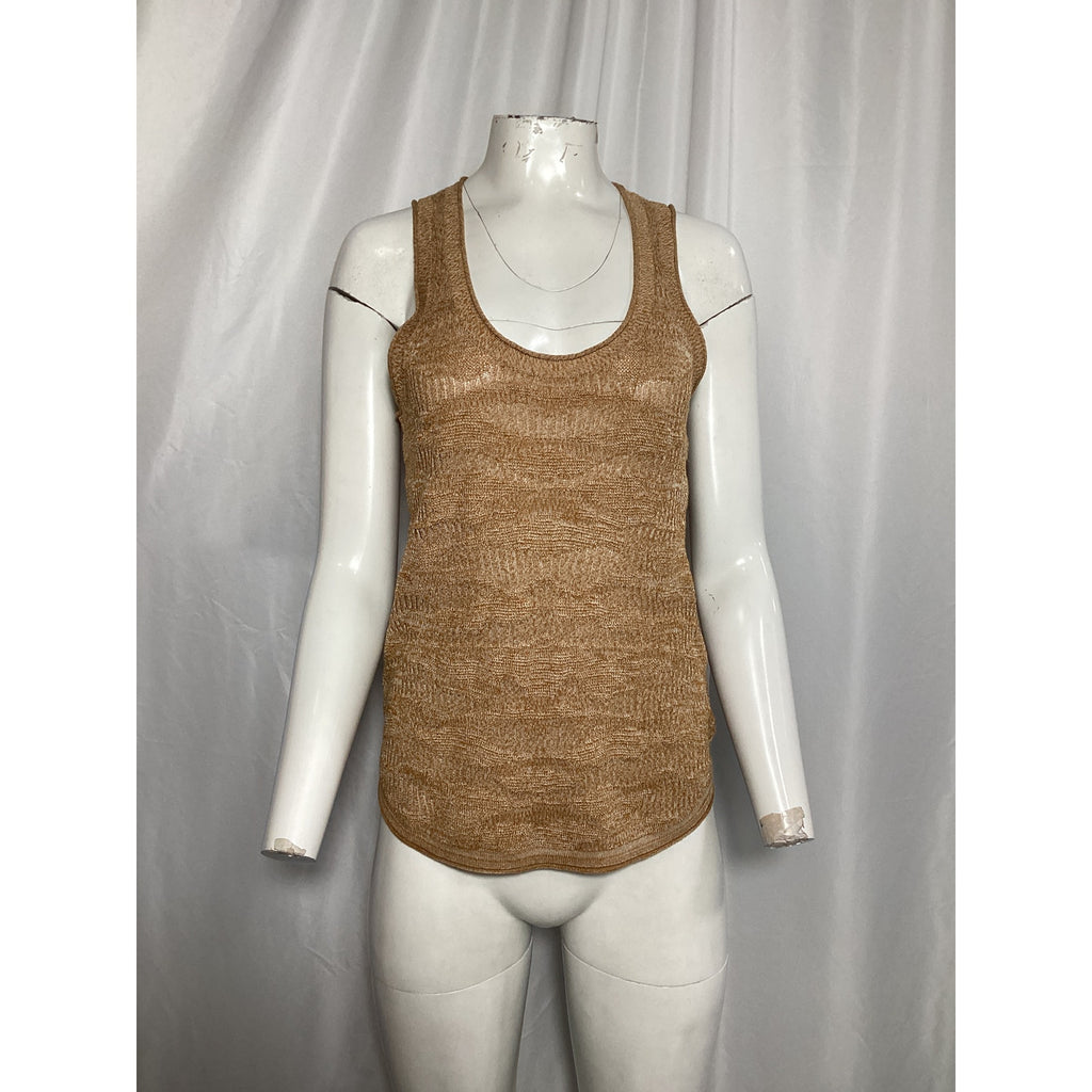 Veronica Beard 'Katla' Gold Knit Tank Size M